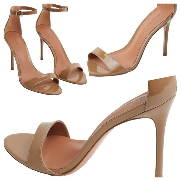 Rebecca Allen Women's The Two Strap Heeled Sandal Tan High Heel size 9.5 M - Picture 1 of 10